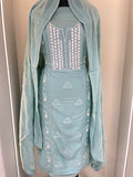 Mint Breeze Chikankari Embroidered Unstiched Suit