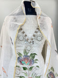 Ivory Garden Floral Unstiched Suit