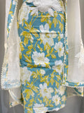 Sky Blossam Floral Unstiched Suit