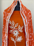 Tangerine Bloom Embroiderd Unstiched Suit Set