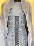 Powder Blue Floral Embroidered Unstiched Suit Set