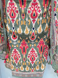 Olive Heritage Printed Unstiched Suit Set
