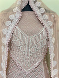 Rose Nude Luxury Embroidered Unstiched Suit Set