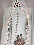 Mint Flora Tassel Embroidered Unstiched Suit Set