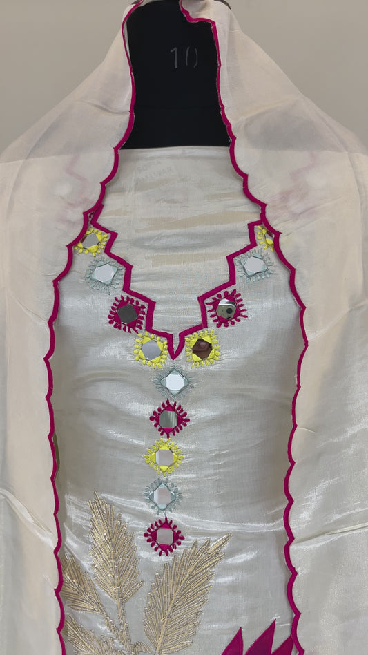 Ivory Bloom Floral Embroidered Unstiched Suit